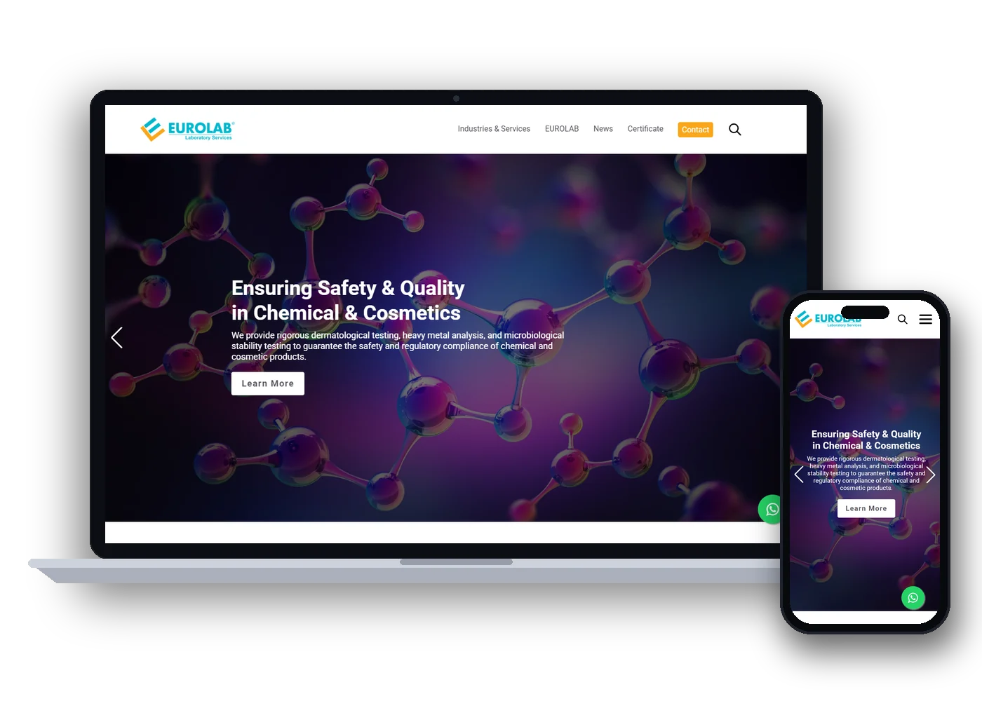 Screenshot der EU Lab Test-Website