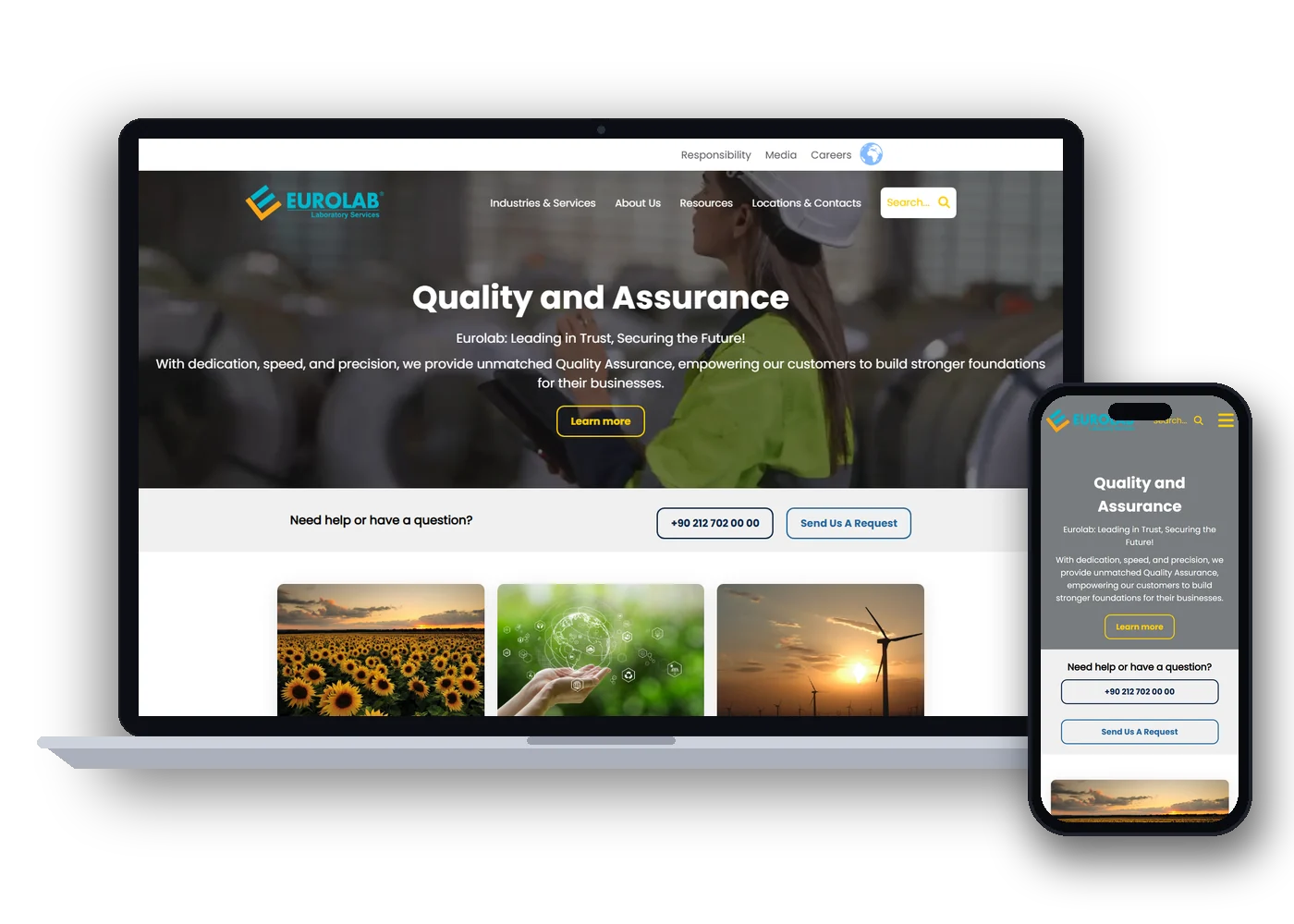 Screenshot der Eurolab-Website