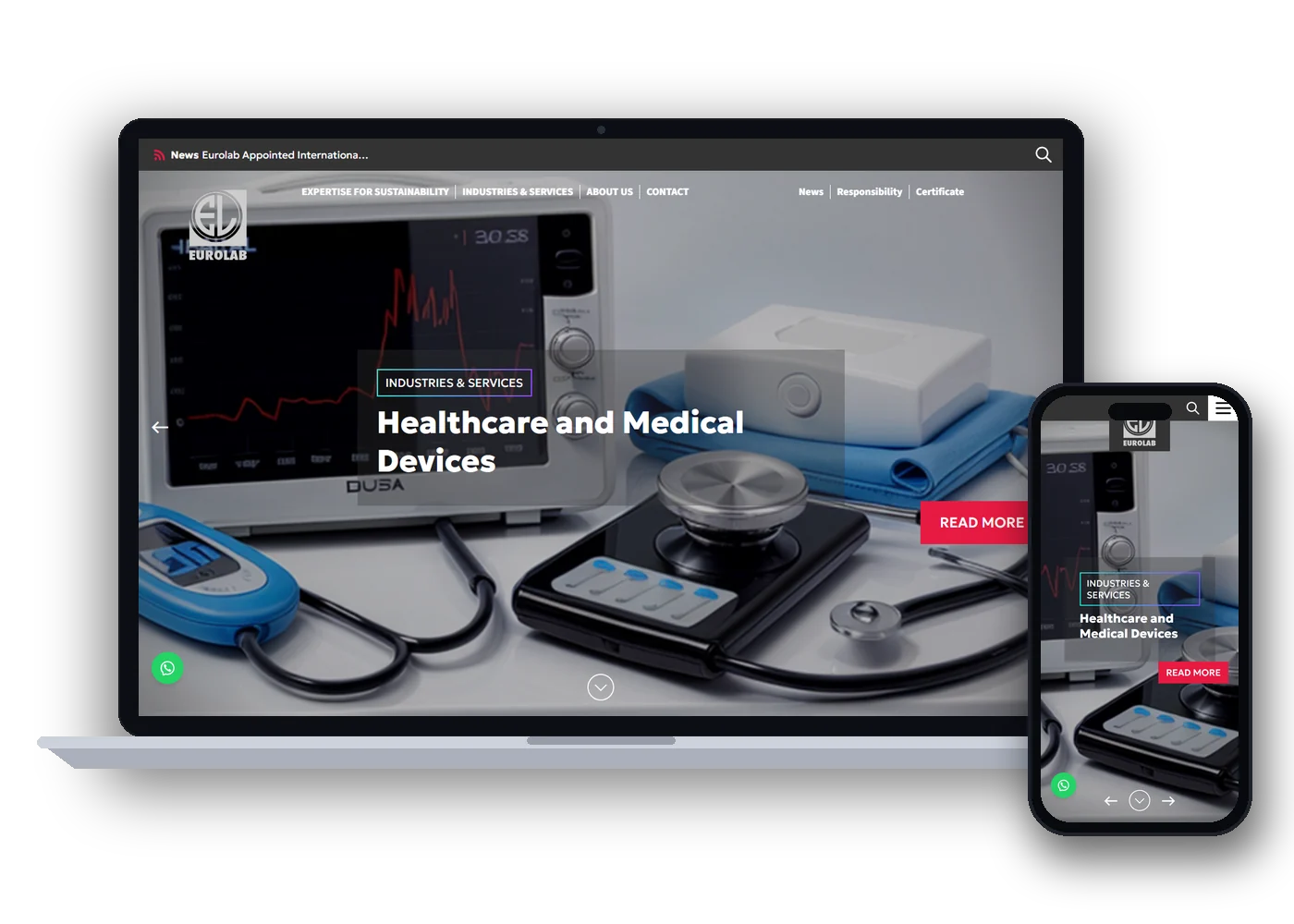 Screenshot der EU Test Lab-Website