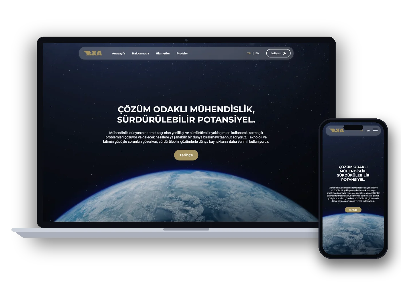 Screenshot der KA Mühendislik-Website