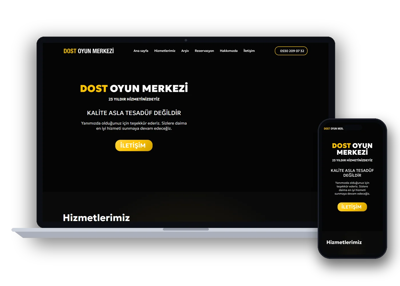Screenshot der Dost Oyun Merkezi-Website