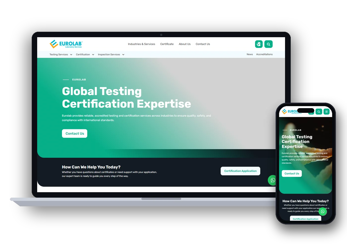 Screenshot der TestingLab-Website